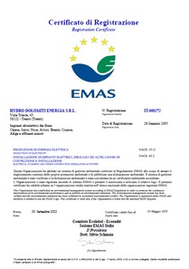 Certificato di Registrazione Emas